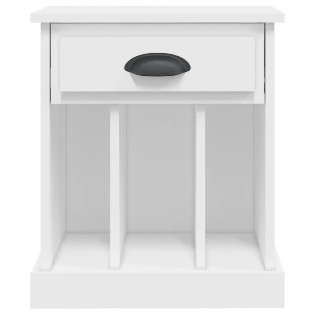 Bedside Cabinet White 43x36x50 cm Engineered Wood Drawer Storage Nightstand Side Table