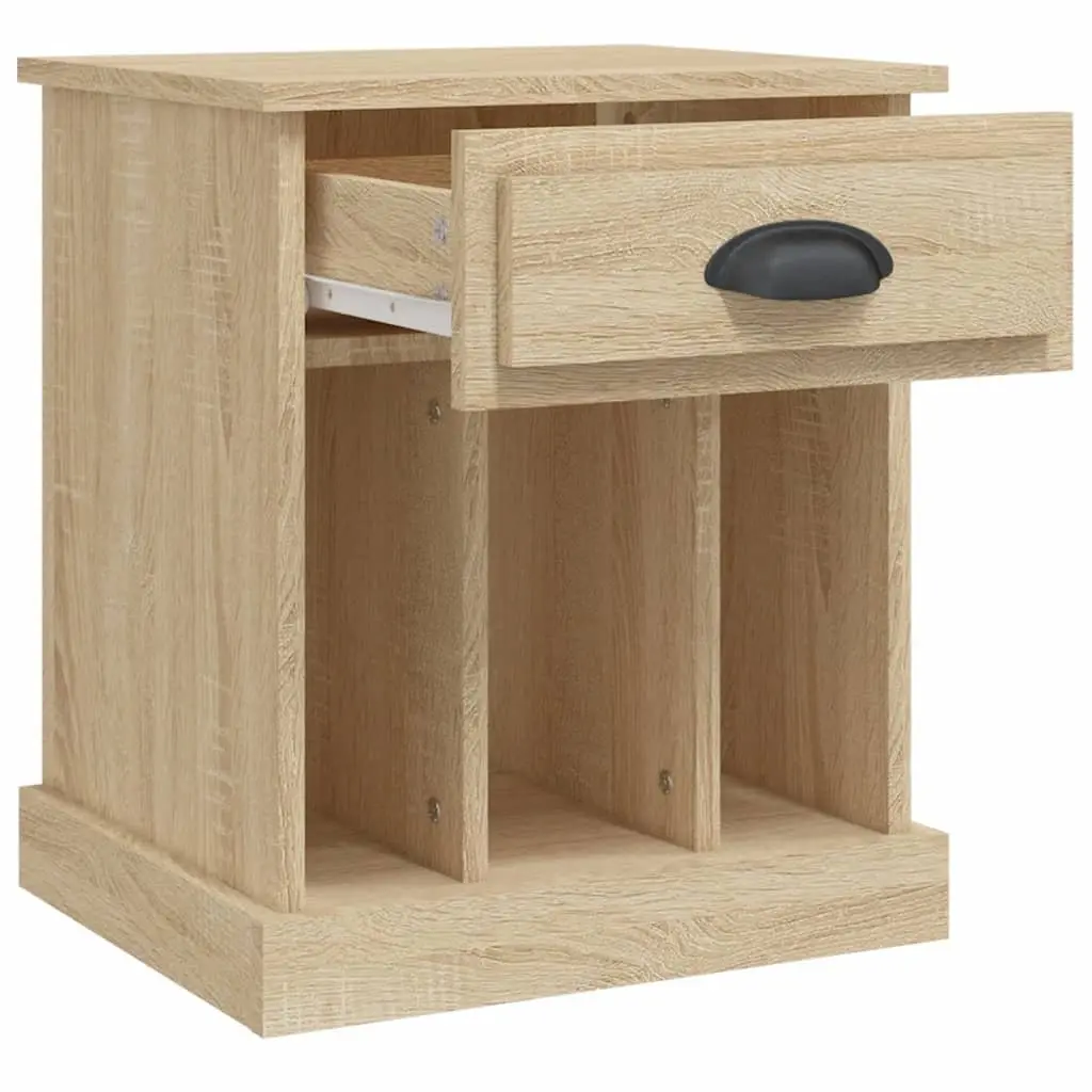Bedside Cabinets Brown Sonoma Oak 43x36x50 cm Engineered Wood Nightstand Storage Drawer 2 Piece