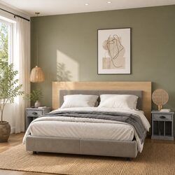 Elegant Grey Bedside Cabinets Set of 2