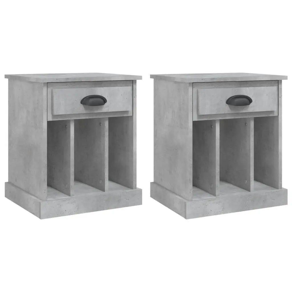 Grey Bedside Cabinets Set of 2