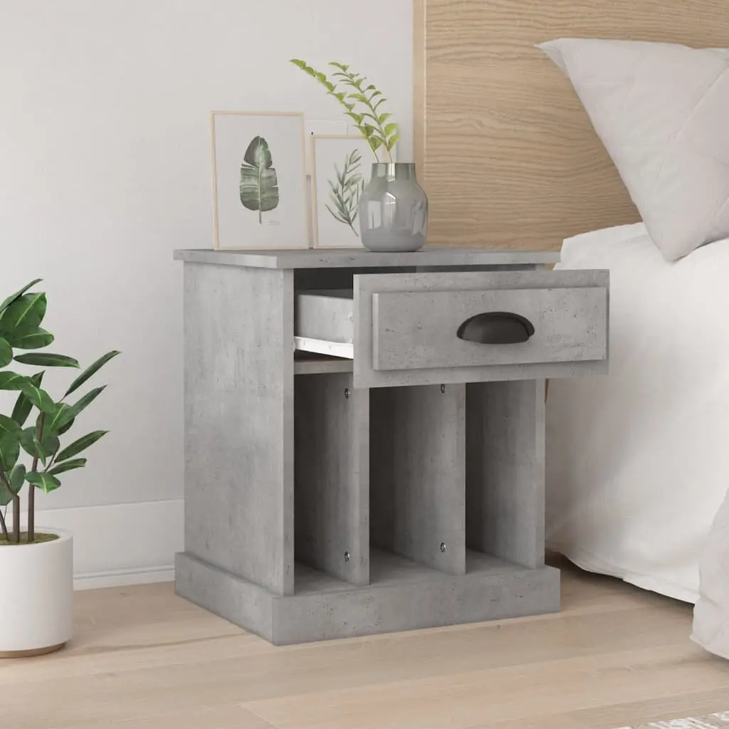 Grey Bedside Cabinets Set of 2