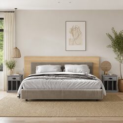 Elegant Grey Sonoma Bedside Cabinets Set of 2
