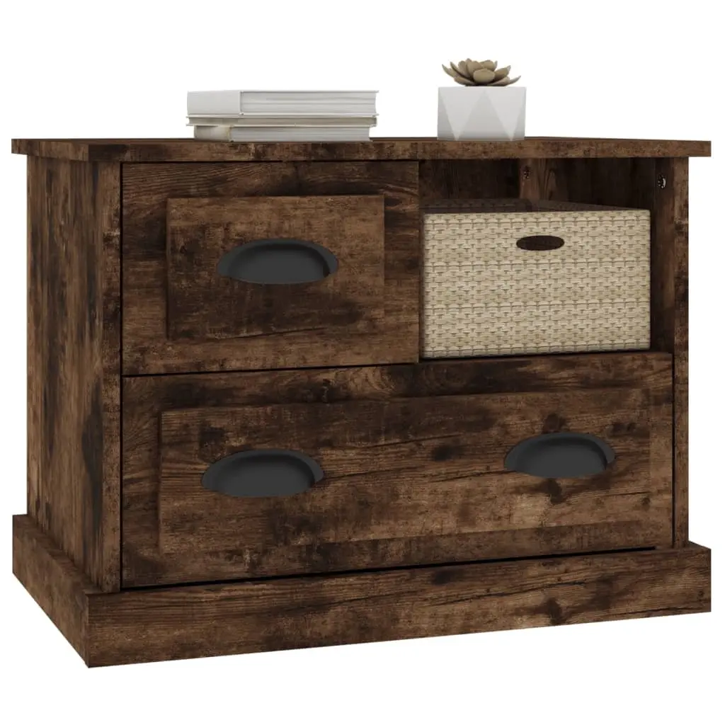 Brown Bedside Cabinet with Drawers for Storage