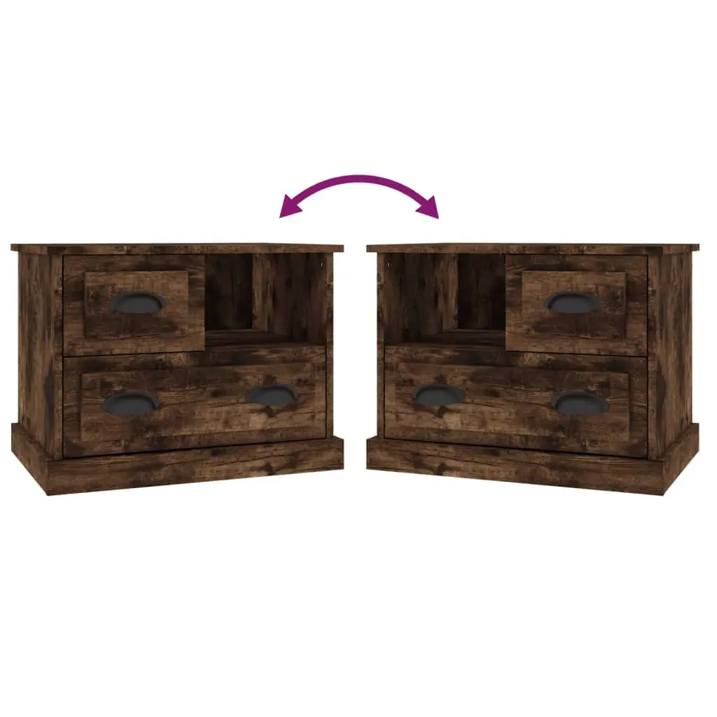 Brown Bedside Cabinet with Drawers for Storage