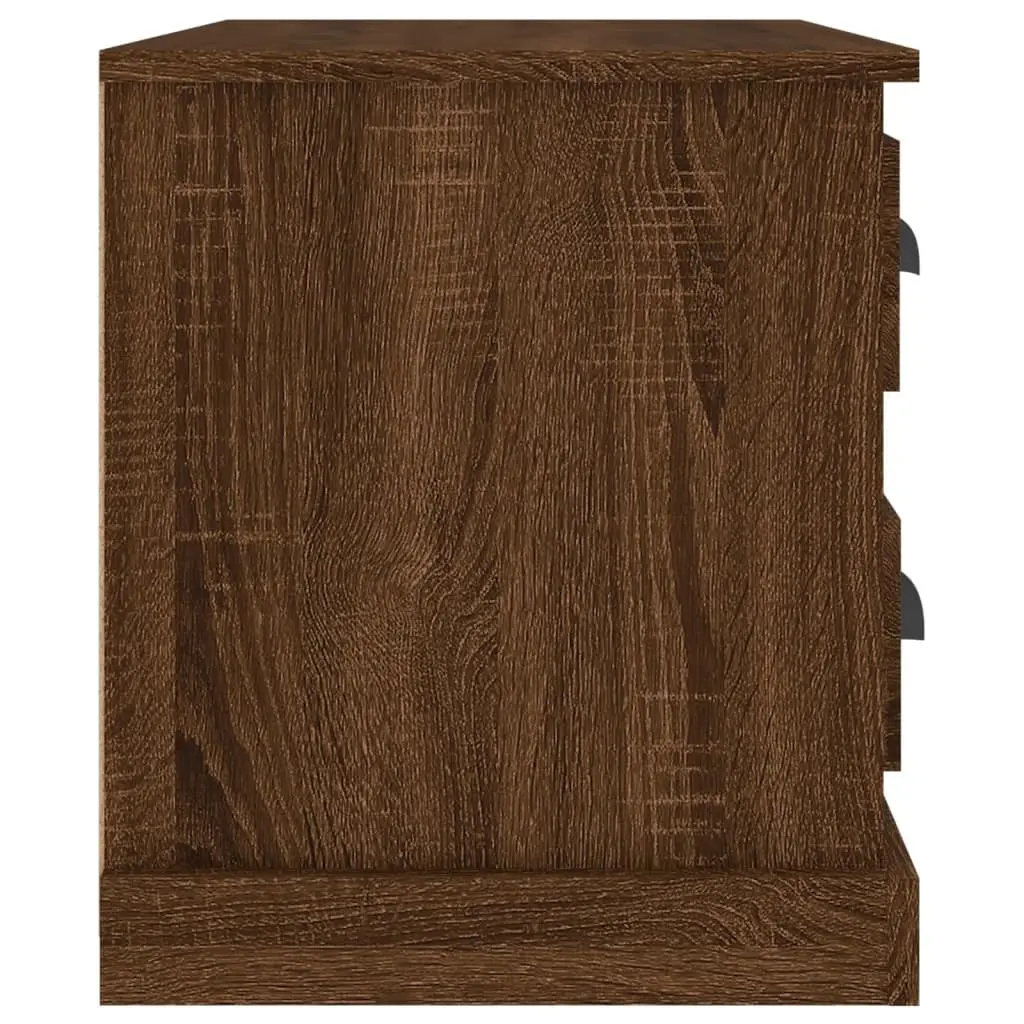 Bedside Cabinet Brown Oak 60x39x45 cm Bedroom Storage Table with Drawers