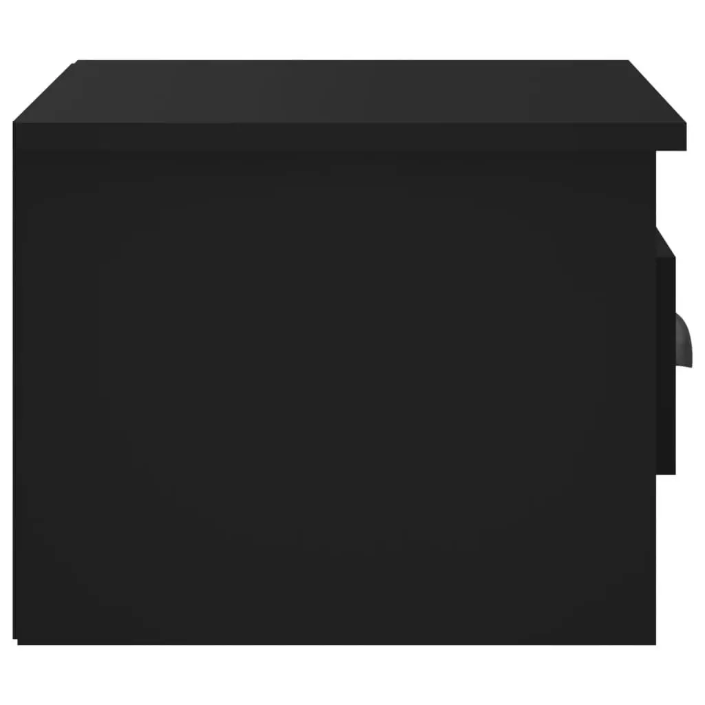 Wall-mounted Bedside Cabinet Black Floating Nightstand Engineered Wood 41.5 x 36 x 28 cm