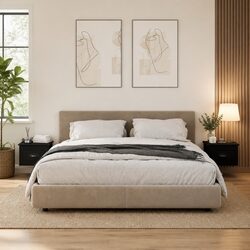 Elegant Black Floating Bedside Cabinets 2 pcs