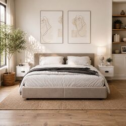 White Floating Bedside Cabinets - 2 Piece Set