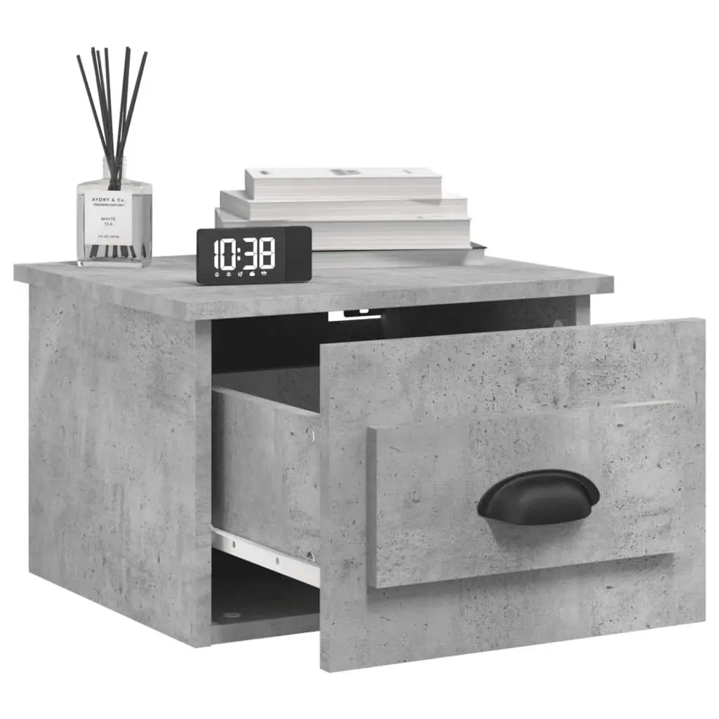 Wall-mounted Bedside Cabinet Grey 41.5cm x 36cm x 28cm Engineered Wood