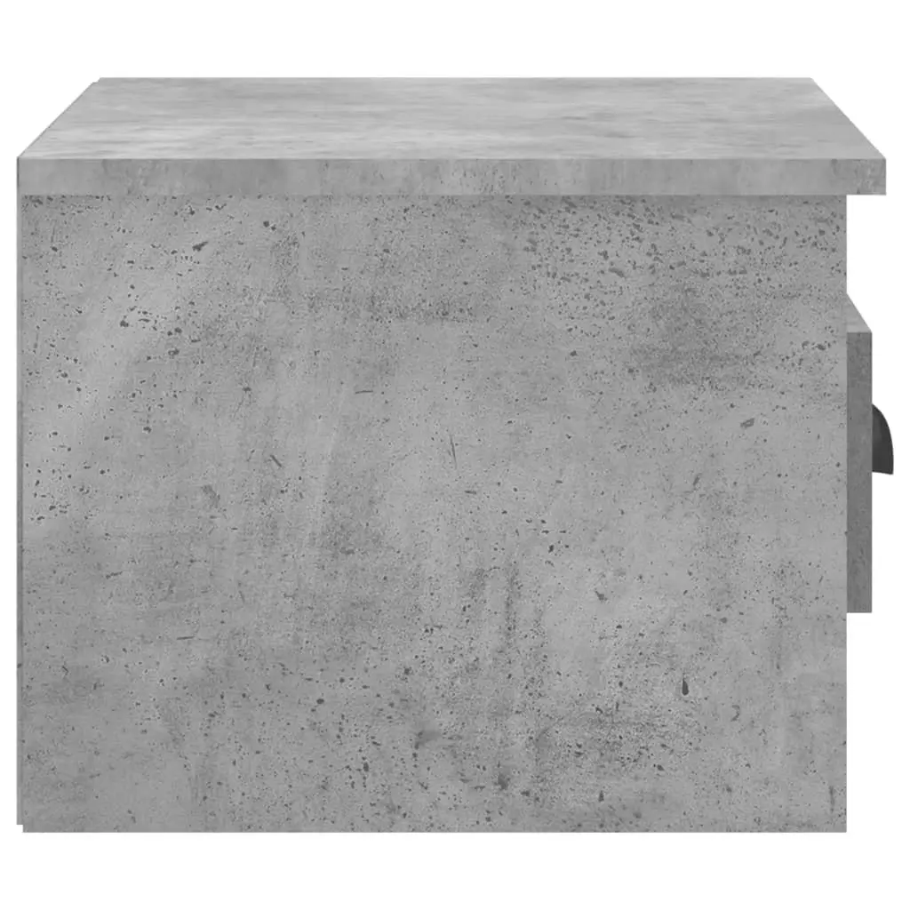 Wall-mounted Bedside Cabinets Grey Floating Storage Organiser Drawer 2 Piece Engineered Wood 41.5 x 36 x 28 cm