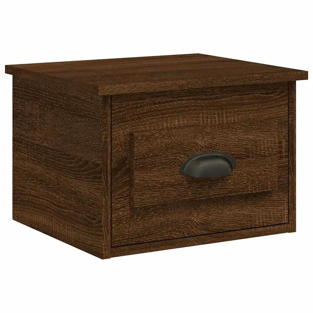 Wall-mounted Bedside Cabinets Brown Oak 41.5 x 36 x 28 cm Engineered Wood 2 Piece