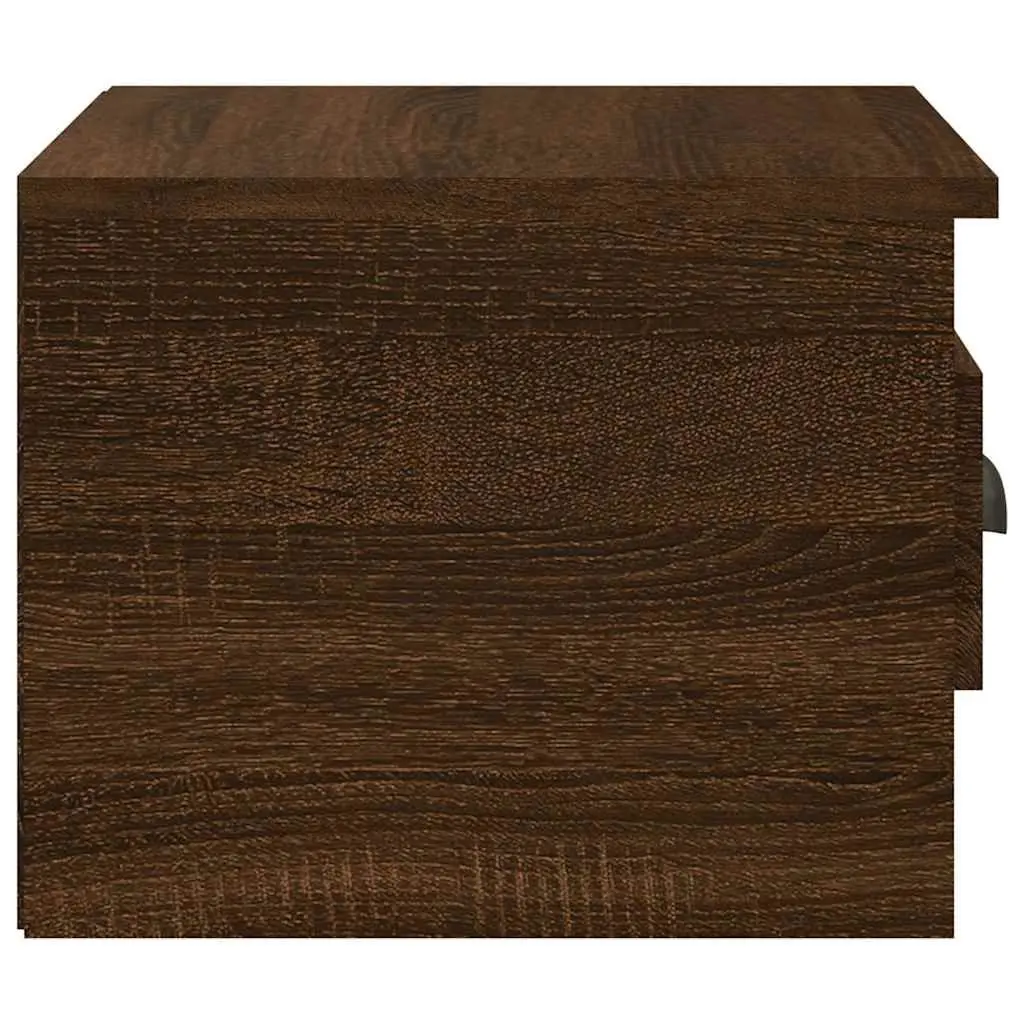 Wall-mounted Bedside Cabinets Brown Oak 41.5 x 36 x 28 cm Engineered Wood 2 Piece
