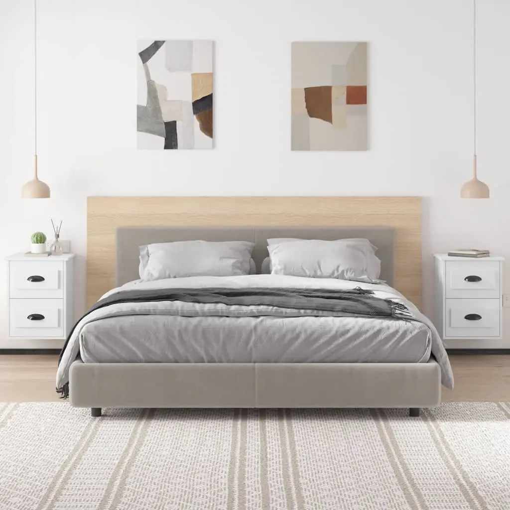 Wall-mounted Bedside Cabinet White 41.5x36x53cm Engineered Wood 2 Drawers