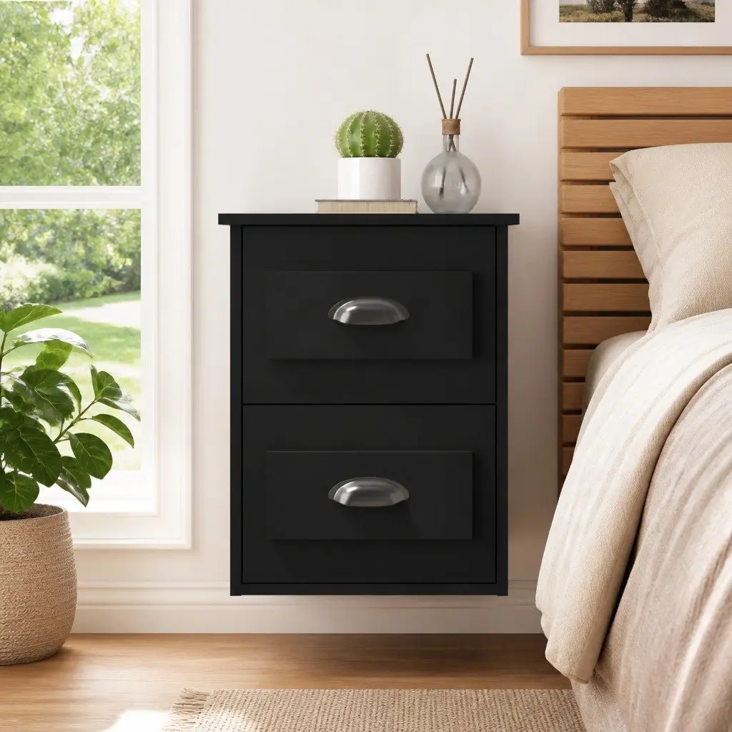 Floating Bedside Cabinet with 2 Drawers for Bedroom