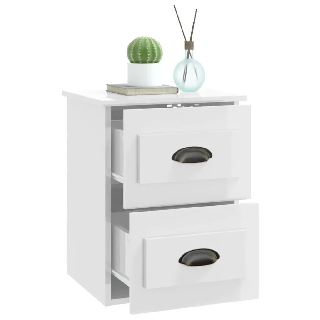 Wall-Mounted Bedside Cabinet with 2 Drawers