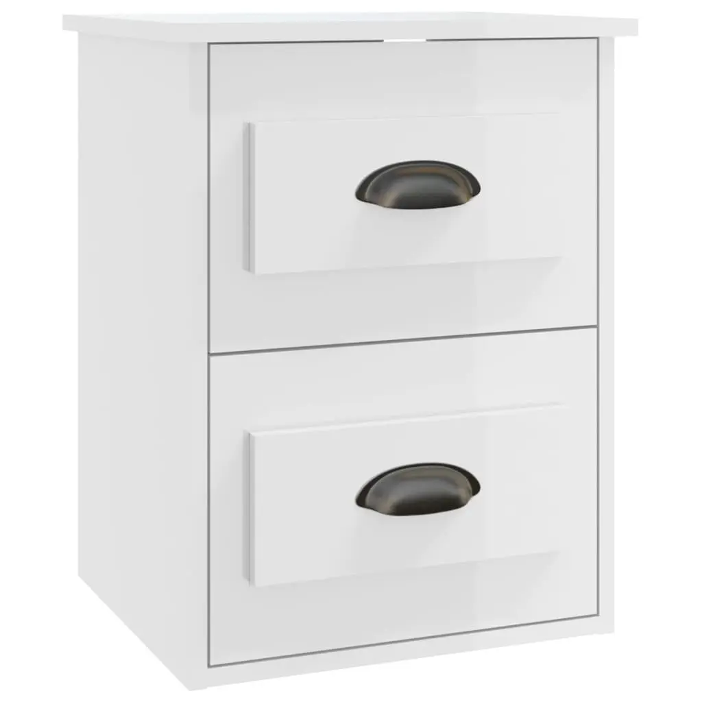 Wall-Mounted Bedside Cabinet with 2 Drawers
