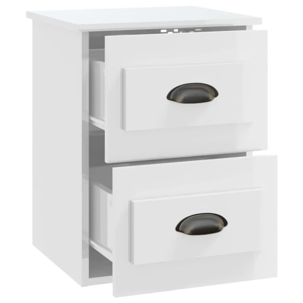 Wall-Mounted Bedside Cabinet with 2 Drawers