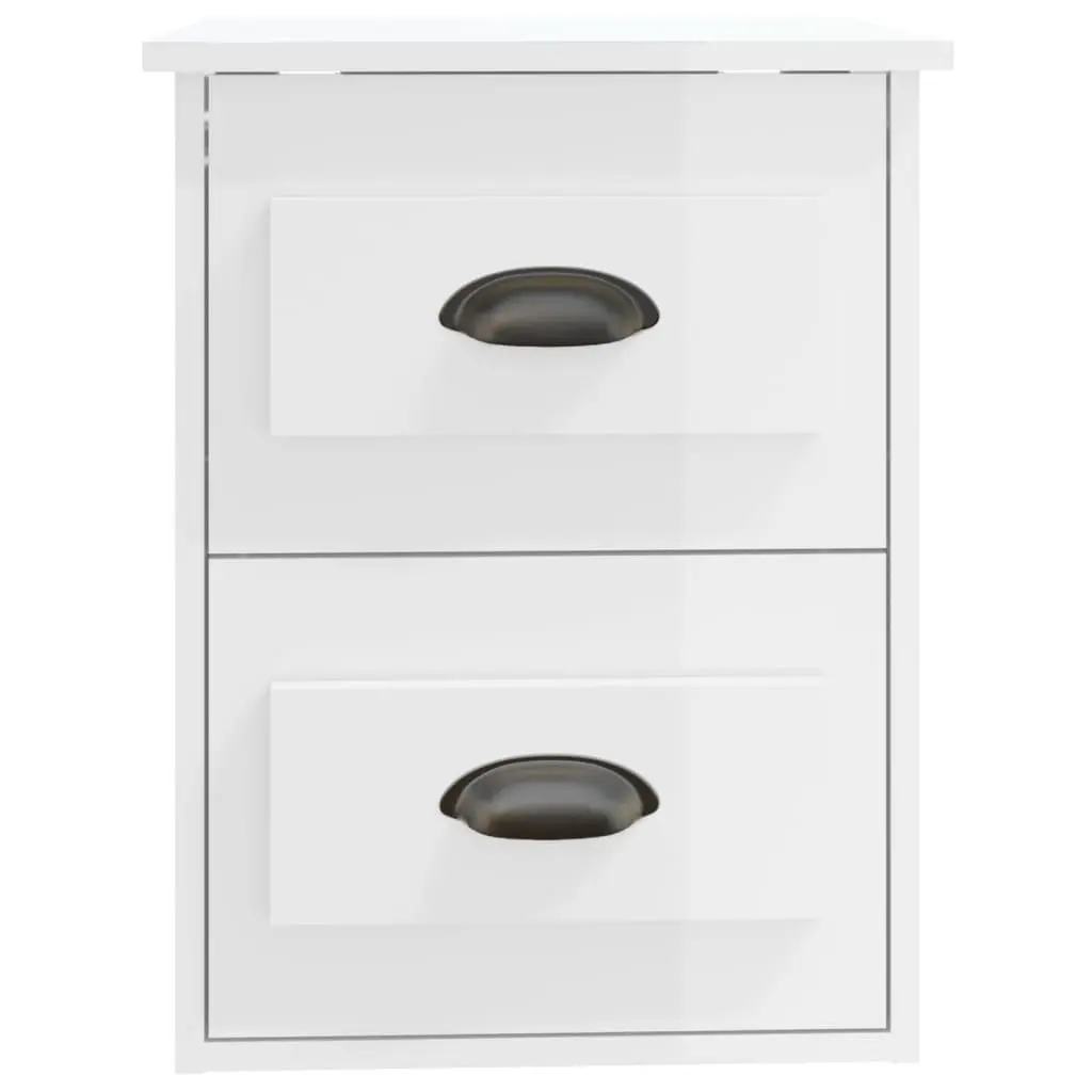 Wall-Mounted Bedside Cabinet with 2 Drawers