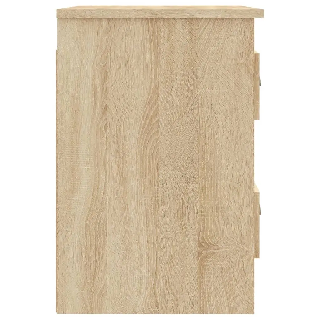 Wall-mounted Bedside Cabinet Brown Floating Storage Unit 2 Drawers Engineered Wood