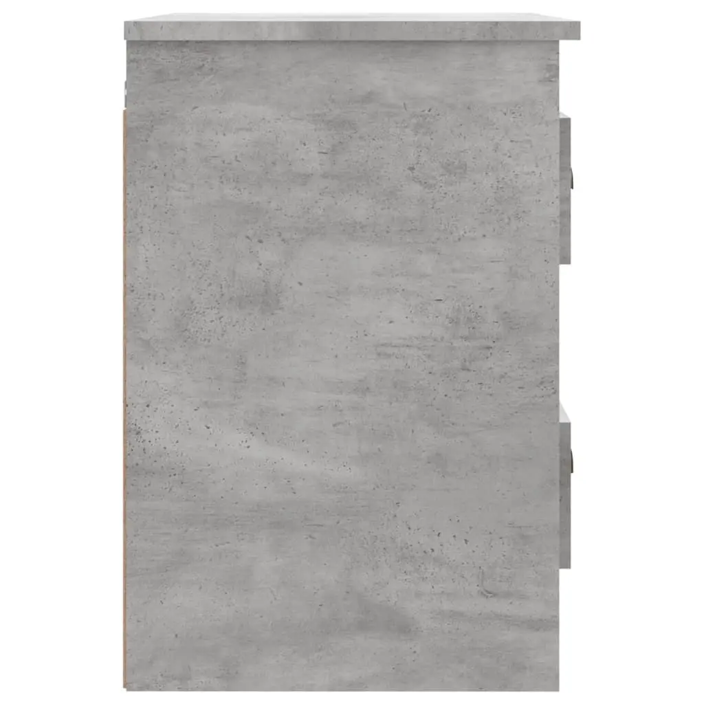 Wall Mounted Bedside Cabinet Grey 2 Drawers Engineered Wood