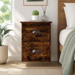 Elegant Brown Wall-mounted Bedside Cabinets - 2 pcs