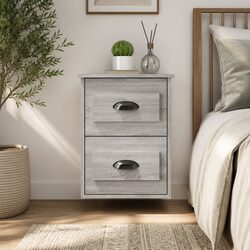 Grey Sonoma Floating Nightstand with 2 Drawers