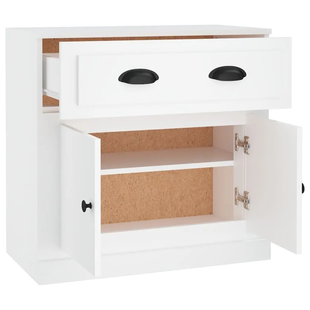 White Sideboard Storage Cabinet 70x35.5x67.5 cm
