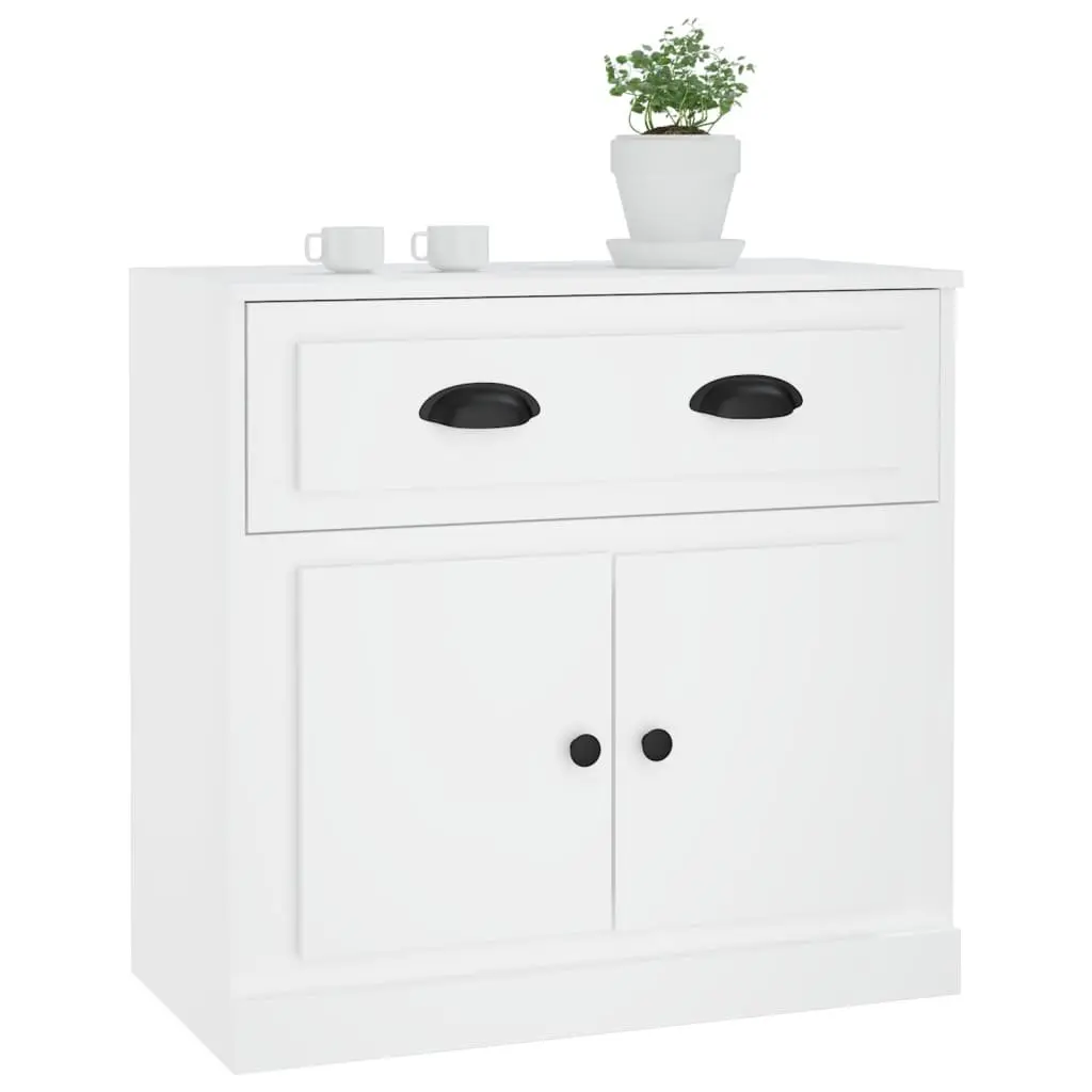 White Sideboard Storage Cabinet 70x35.5x67.5 cm