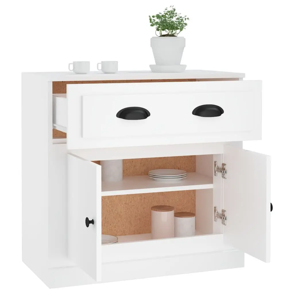 White Sideboard Storage Cabinet 70x35.5x67.5 cm
