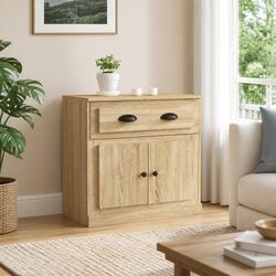 Brown Engineered Wood Sideboard Storage Cabinet 70cm