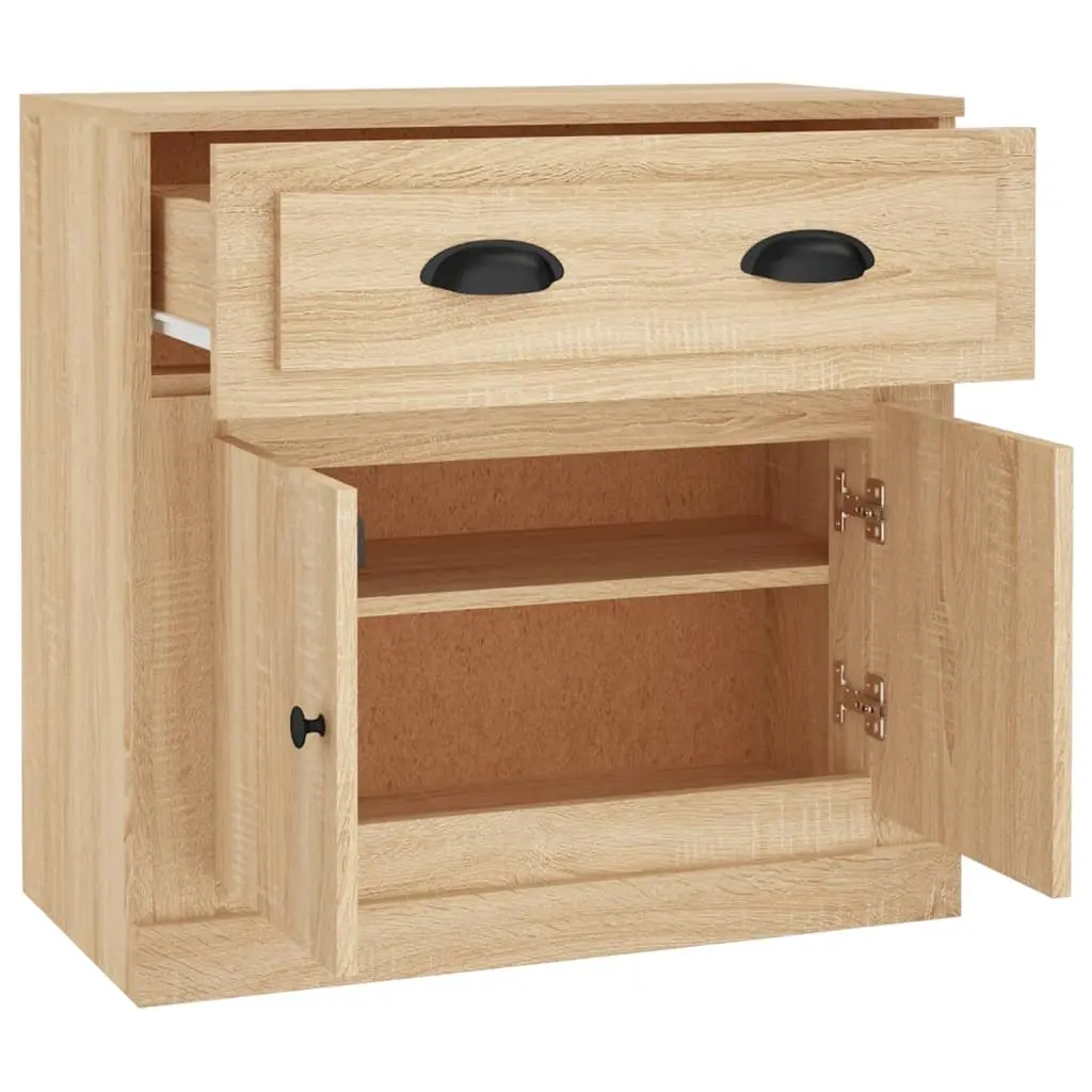 Brown Engineered Wood Sideboard Storage Cabinet 70cm