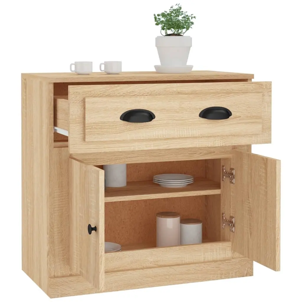 Brown Engineered Wood Sideboard Storage Cabinet 70cm