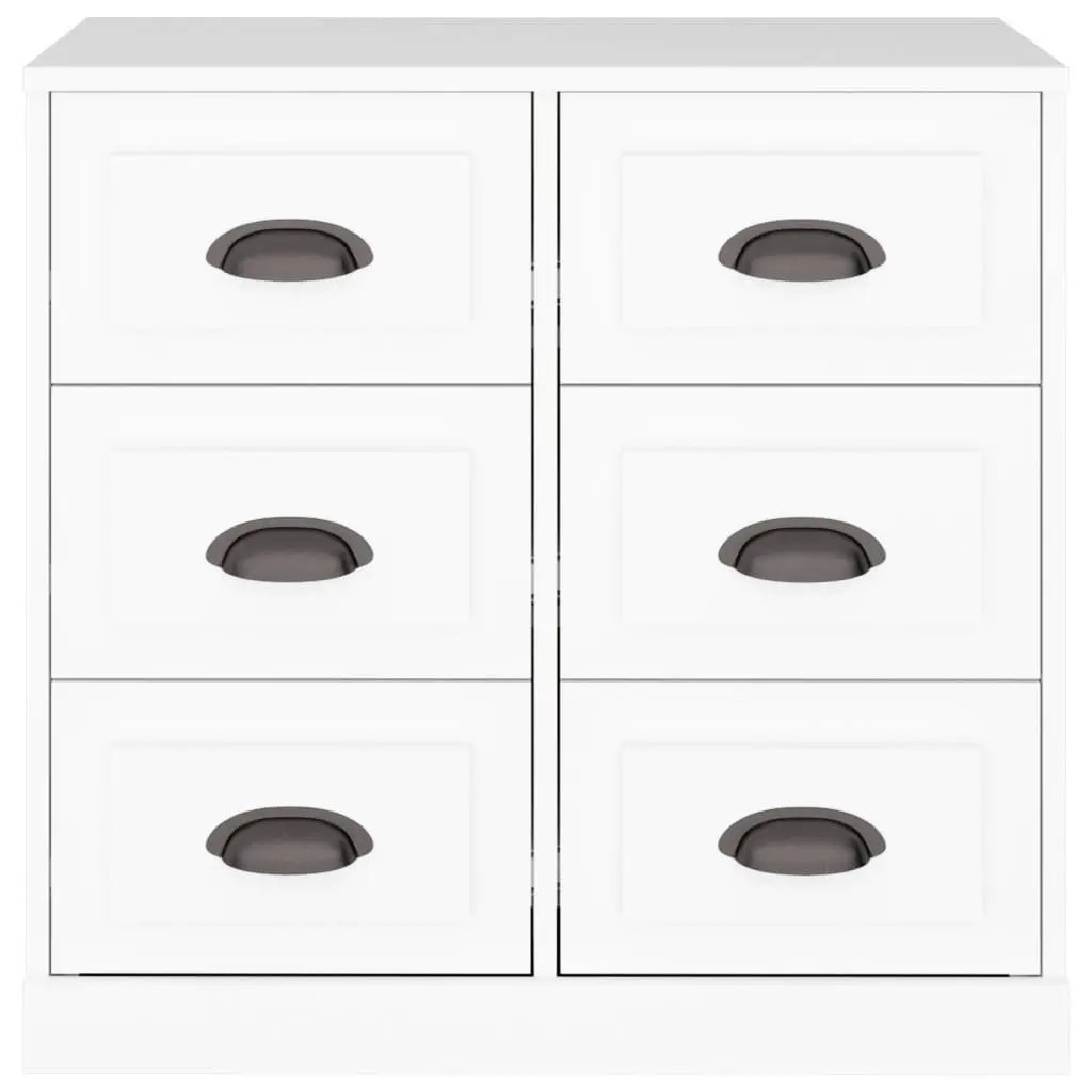 White Engineered Wood Sideboard for Living Spaces