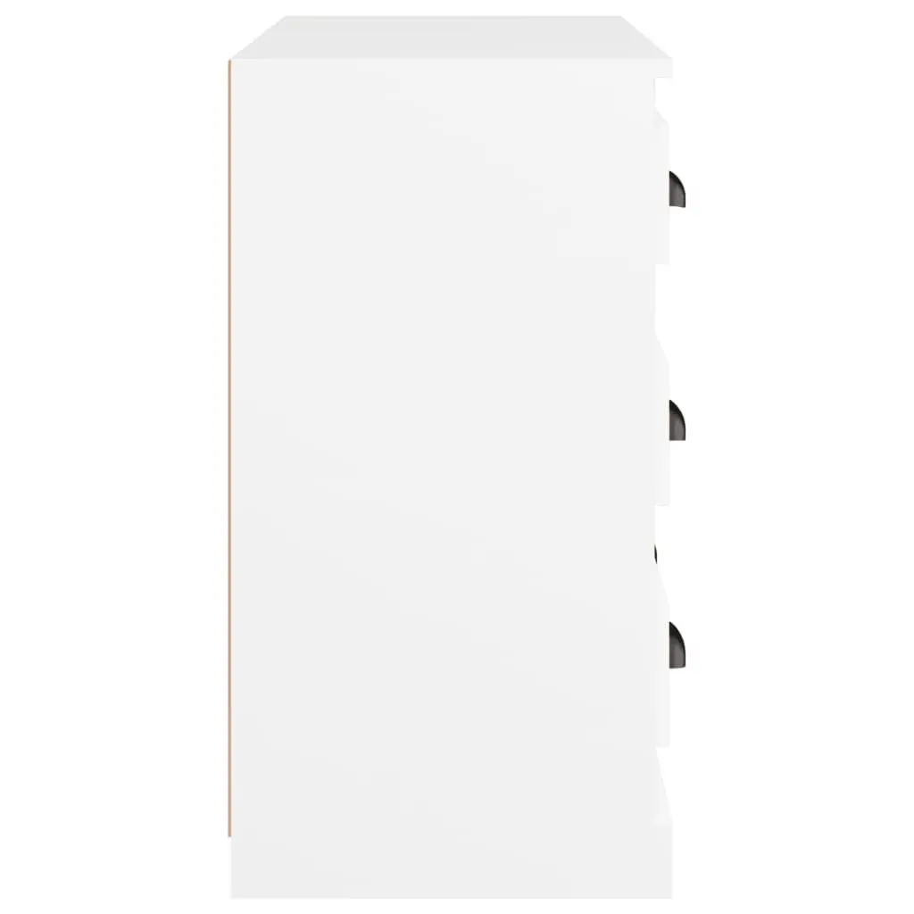 White Engineered Wood Sideboard for Living Spaces