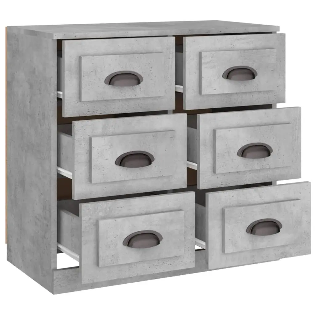 Sideboard Cabinet Grey Engineered Wood Storage Buffet 70x35.5x67.5cm