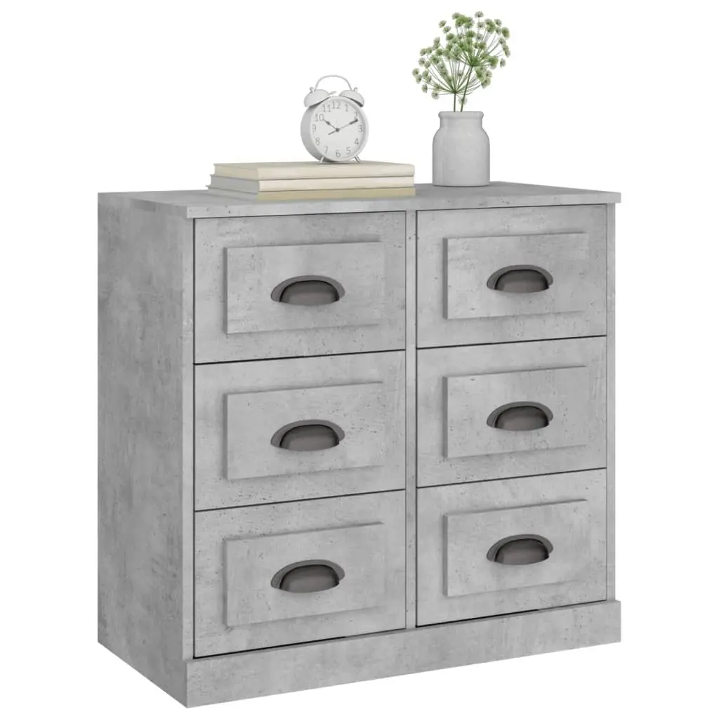 Sideboard Cabinet Grey Engineered Wood Storage Buffet 70x35.5x67.5cm