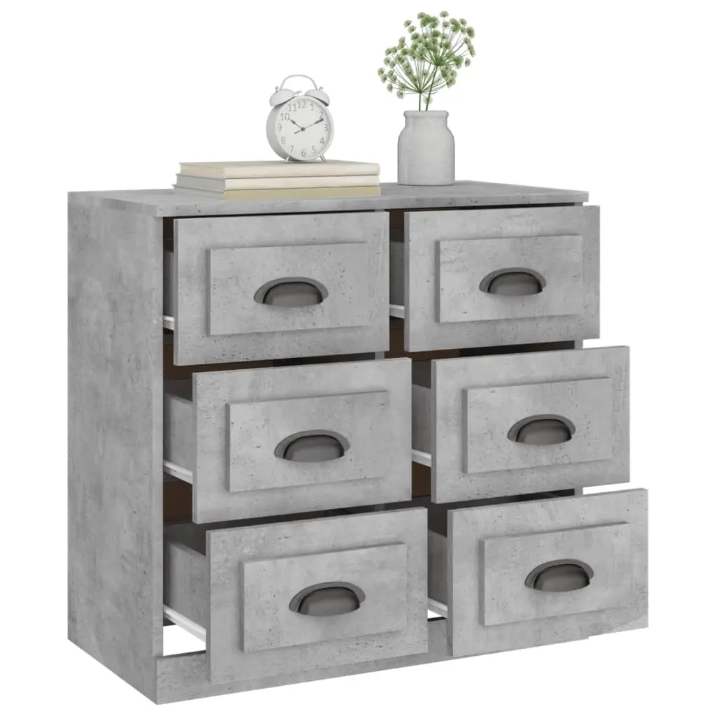 Sideboard Cabinet Grey Engineered Wood Storage Buffet 70x35.5x67.5cm