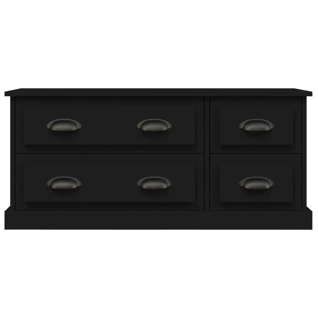 Black TV Cabinet with 4 Drawers 100x35.5x45 cm