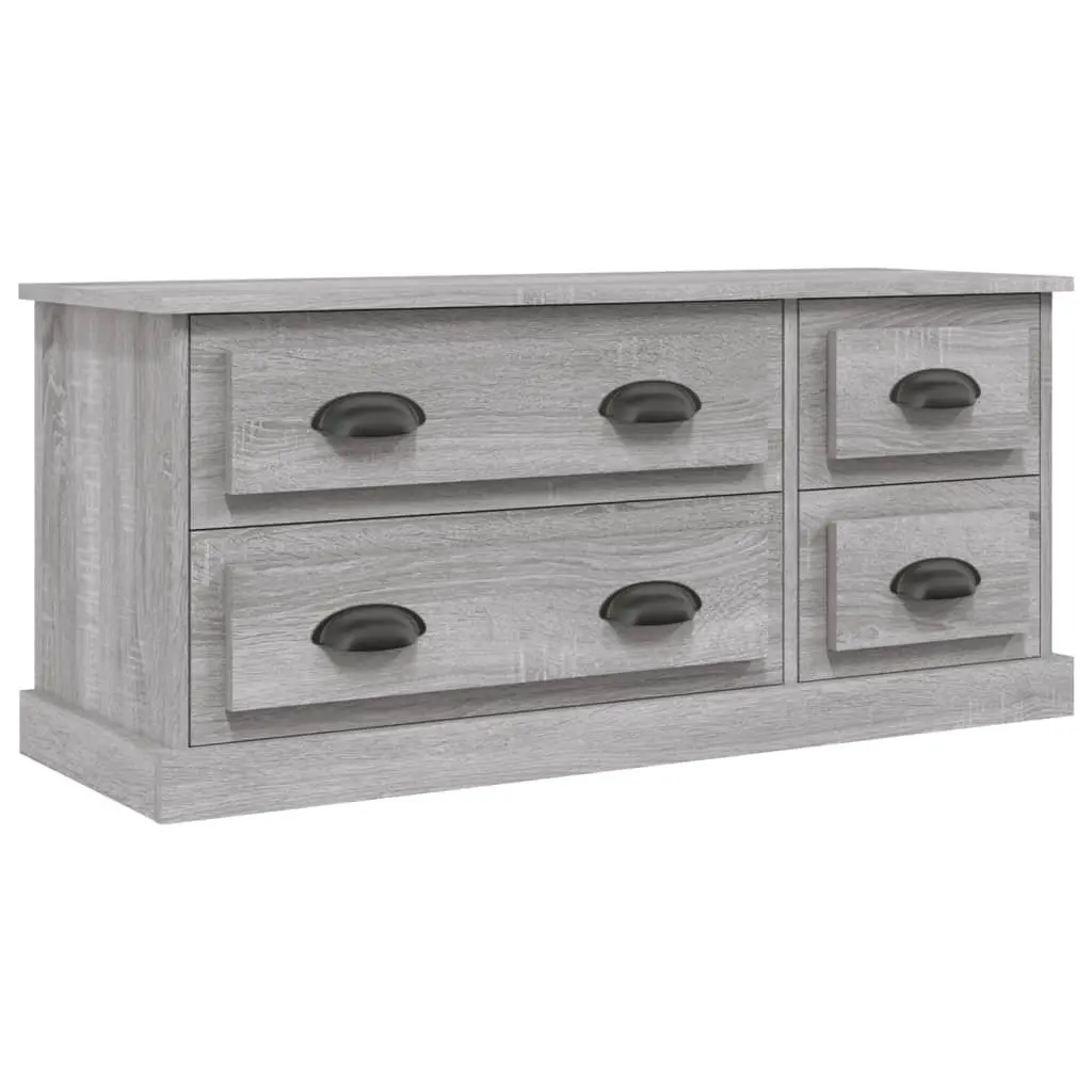 Grey Sonoma TV Cabinet with 4 Drawers 100x35.5x45cm