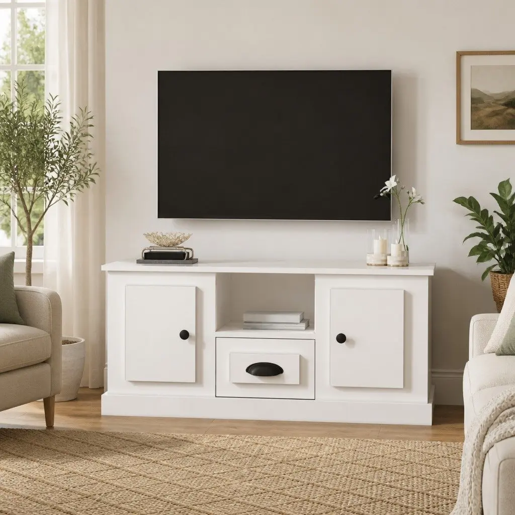 White TV Cabinet for Living Room Organization
