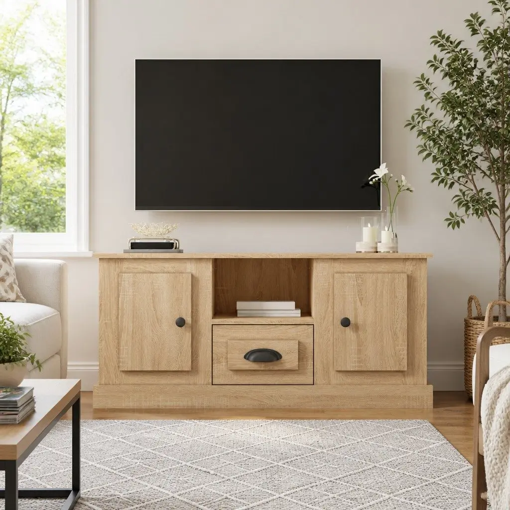 TV Cabinet Brown Engineered Wood 100x35.5x45cm