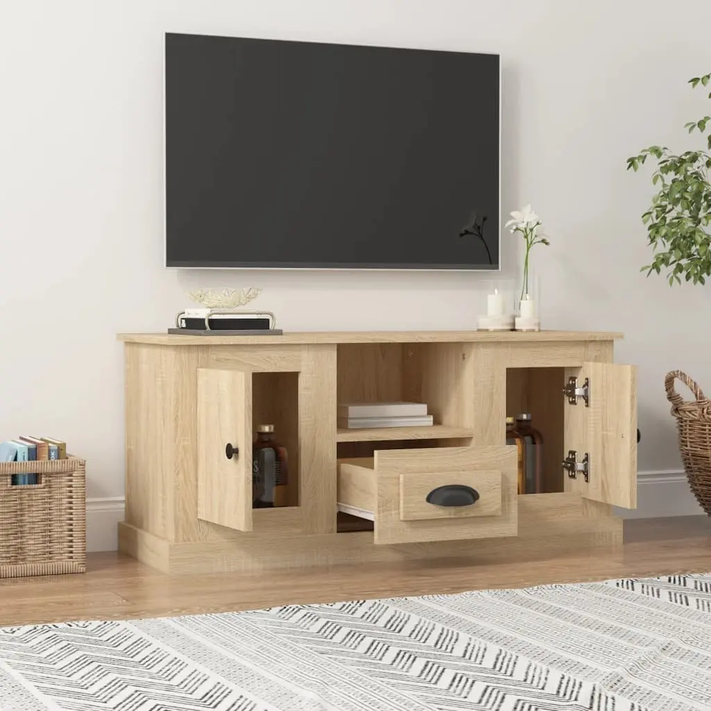 TV Cabinet Brown Engineered Wood 100x35.5x45cm