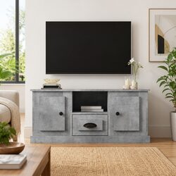 Elegant Grey TV Cabinet with Ample Storage Space