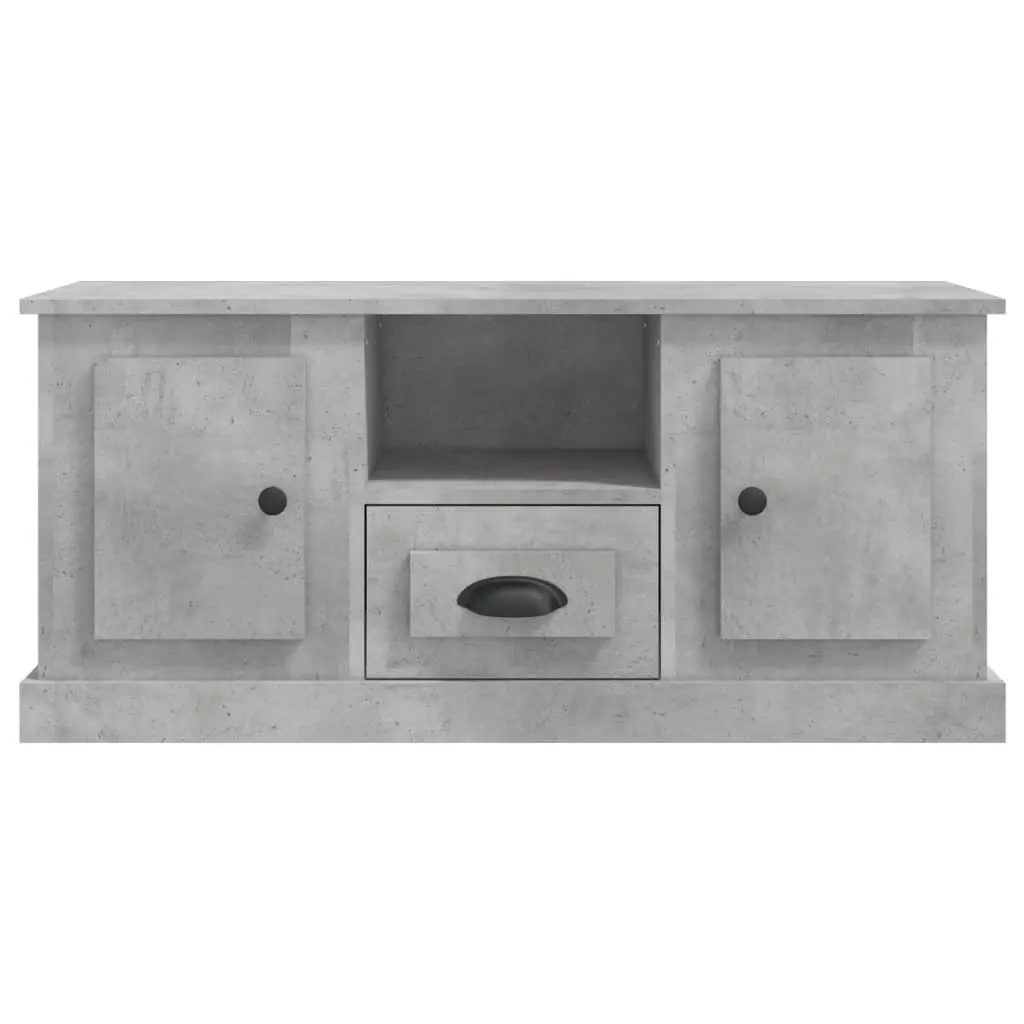TV Cabinet Grey Engineered Wood Storage Unit 100L x 35.5W x 45H cm
