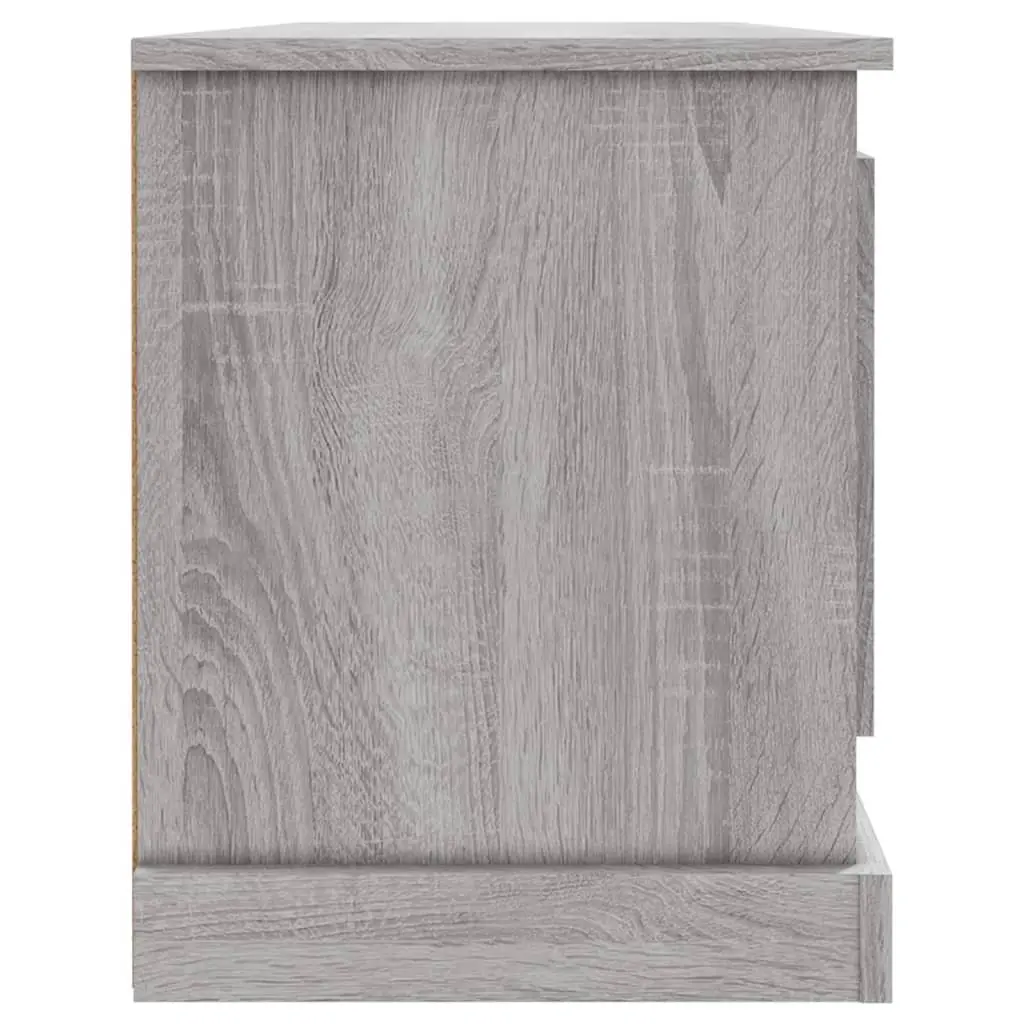 TV Cabinet Grey Engineered Wood Storage Unit 100 x 35.5 x 45 cm Living Room Display Stand