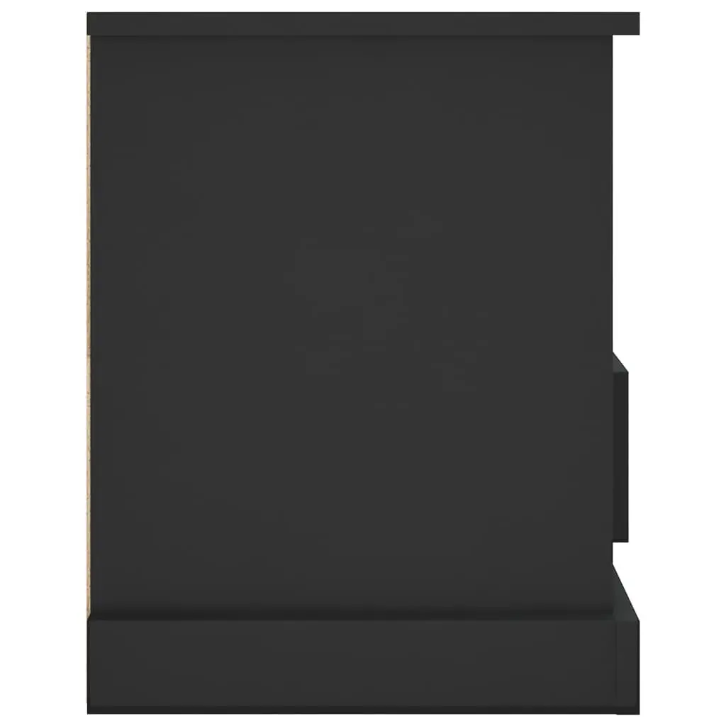 Black TV Cabinet with Drawers and Open Compartments