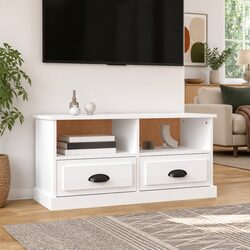 Stylish White High Gloss TV Cabinet with Storage