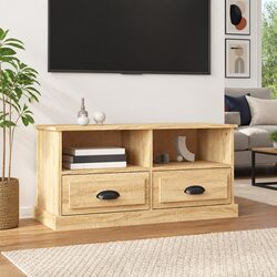 Sonoma Oak Brown Engineered Wood TV Cabinet with Drawers