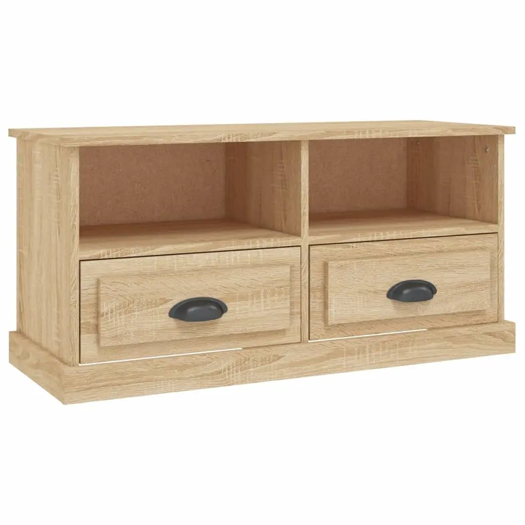 TV Cabinet Sonoma Oak Brown Engineered Wood Storage Unit with Drawers