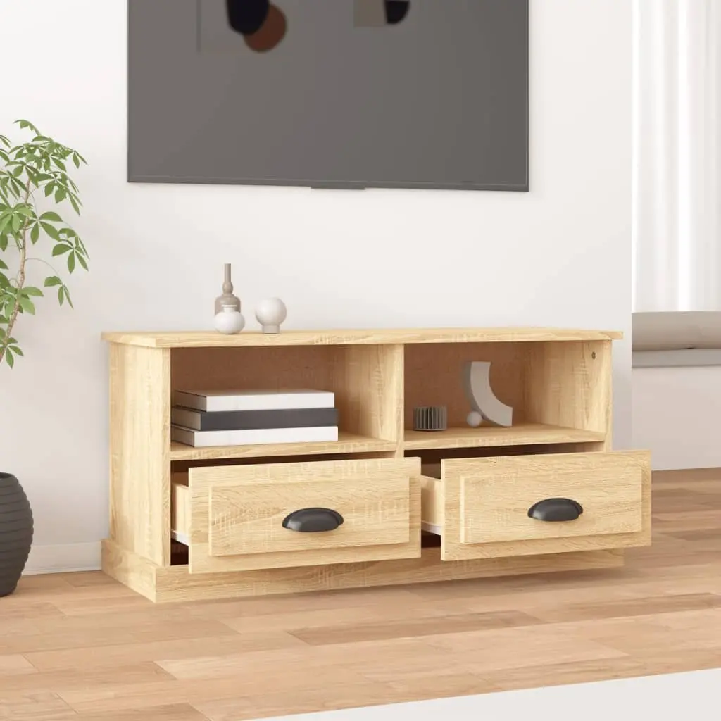 TV Cabinet Sonoma Oak Brown Engineered Wood Storage Unit with Drawers